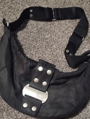 Ecko Unlimited Black Shoulder Bag with Silver Hardware